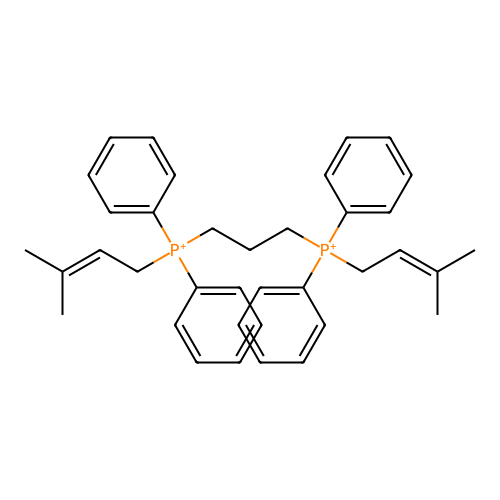 (3-Methyl-2-butenyl)(3-((3-methyl-2-butenyl)(diphenyl)phosphoranyl)propyl)diphenylphosphorane structure
