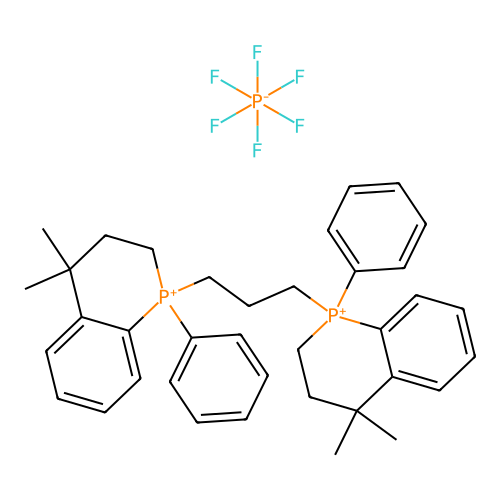 1-[3-(4,4-dimethyl-1-phenyl-2,3-dihydrophosphinolin-1-ium-1-yl)propyl]-4,4-dimethyl-1-phenyl-2,3-dihydrophosphinolin-1-ium hexafluorophosphate structure