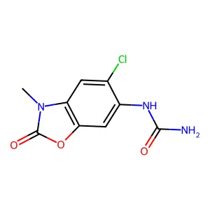 Urea, (5-chloro-2,3-dihydro-3-methyl-2-oxo-6-benzoxazolyl)- structure