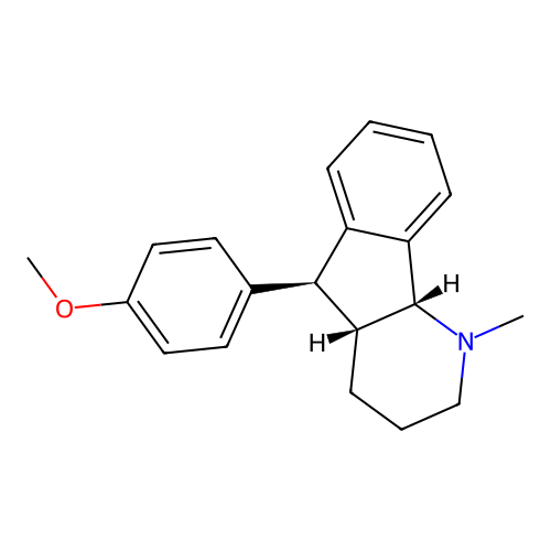1H-Indeno(1,2-b)pyridine, 2,3,4,4a,5,9b-hexahydro-5-(4-methoxyphenyl)-1-methyl-, (4a-alpha,5-alpha,9b-alpha)- structure