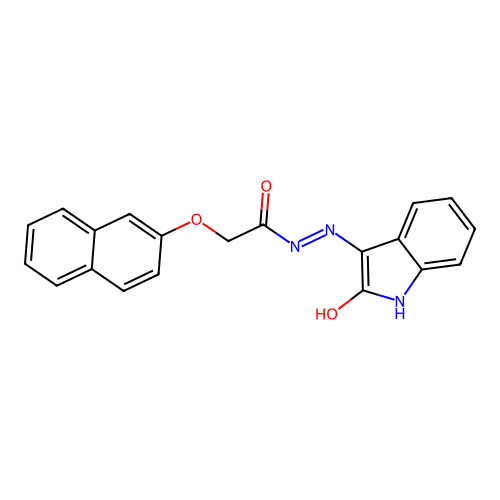 2-naphthalen-2-yloxy-N'-(2-oxoindol-3-yl)acetohydrazide structure