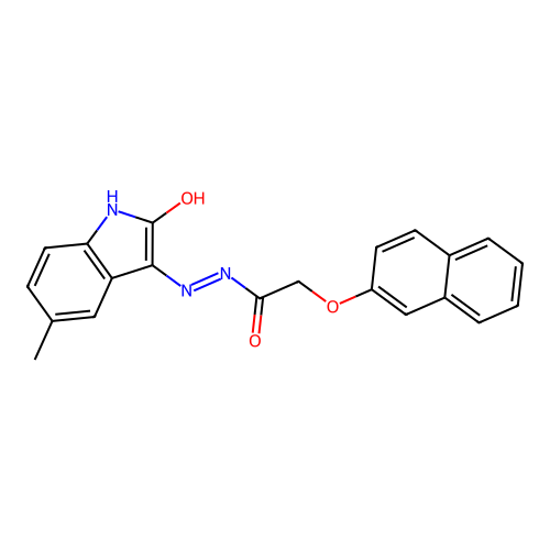 N'-(5-Methyl-2-oxo-1,2-dihydro-3H-indol-3-ylidene)-2-(2-naphthyloxy)acetohydrazide structure