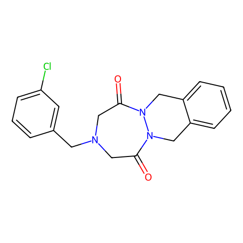 3-(3-Chlorobenzyl)-3,4,7,12-tetrahydro-1H-(1,2,5)triazepino(1,2-b)phthalazine-1,5(2H)-dione structure