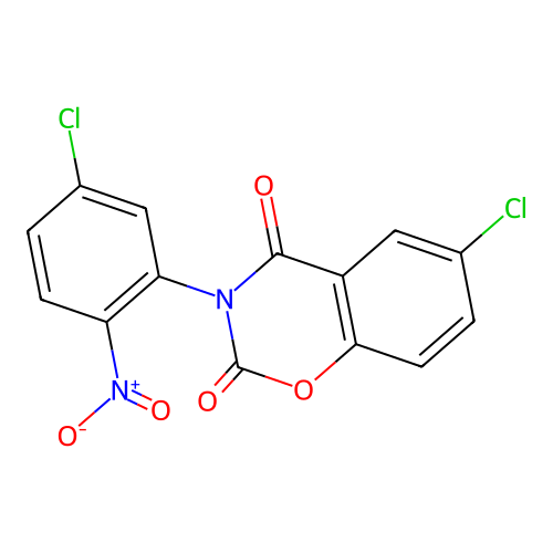 6-Chloro-3-(5-chloro-2-nitrophenyl)-1,3-benzoxazine-2,4-dione structure