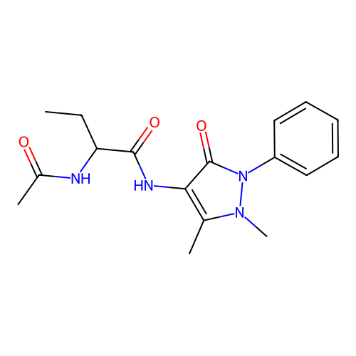Butyramide, 2-acetamido-N-antipyrinyl- structure