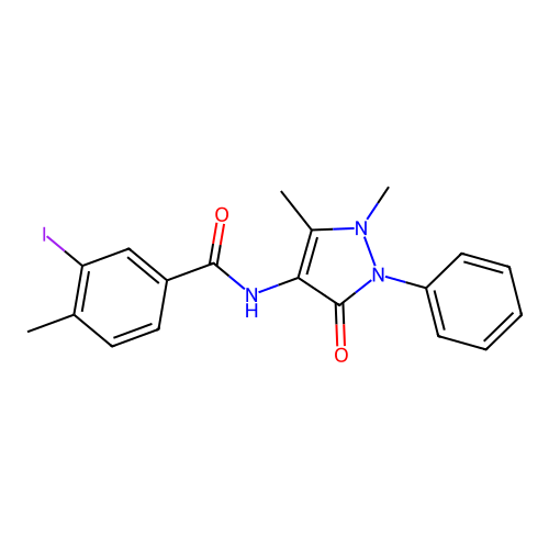 p-Toluamide, N-antipyrinyl-3-iodo- structure