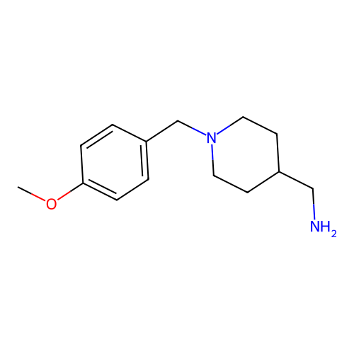 {1-[(4-Methoxyphenyl)methyl]piperidin-4-yl}methanamine structure