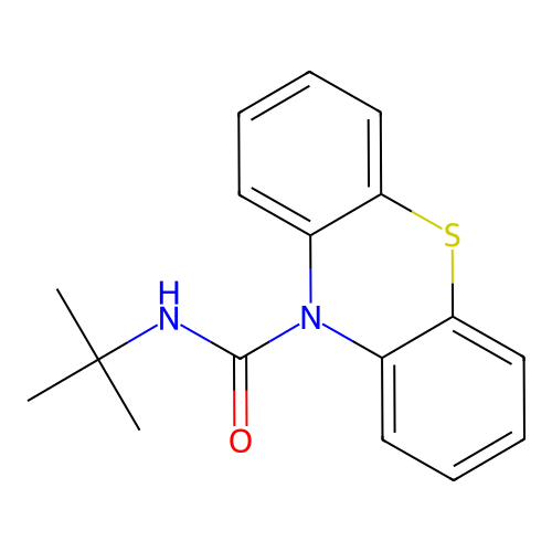 N-Tert-butylphenothiazine-10-carboxamide structure