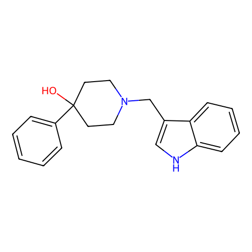 4-Piperidinol, 1-(1H-indol-3-ylmethyl)-4-phenyl- structure
