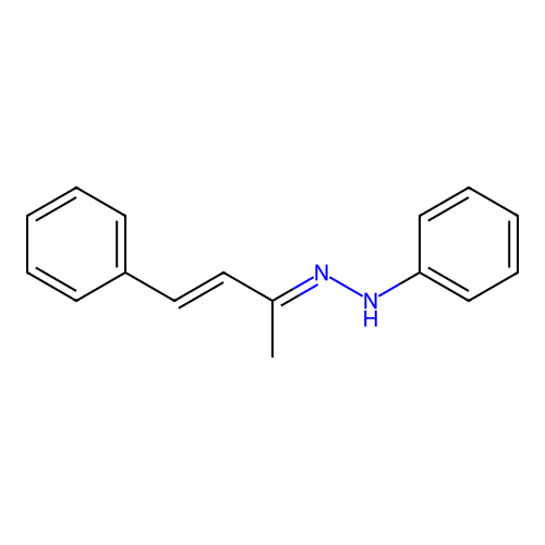 4-Phenyl-3-buten-2-one phenylhydrazone structure