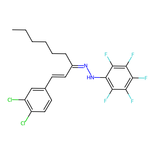 N-[1-(3,4-Dichlorophenyl)non-1-EN-3-ylideneamino]-2,3,4,5,6-pentafluoro-aniline structure