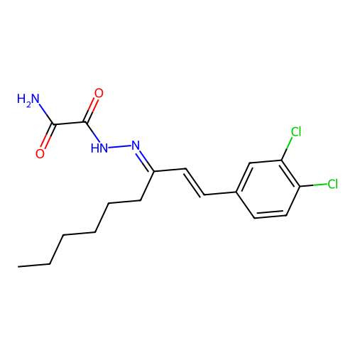 N'-[(E)-[(E)-1-(3,4-dichlorophenyl)non-1-en-3-ylidene]amino]oxamide structure
