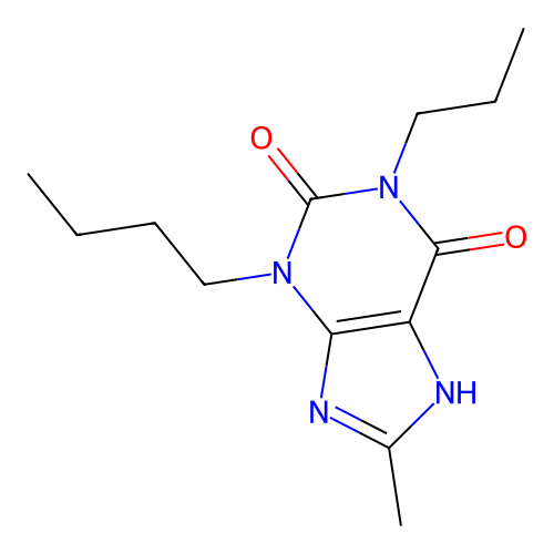 1H-Purine-2,6-dione, 3,7-dihydro-3-butyl-8-methyl-1-propyl- structure