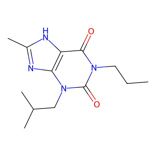 1H-Purine-2,6-dione, 3,7-dihydro-8-methyl-3-(2-methylpropyl)-1-propyl- structure