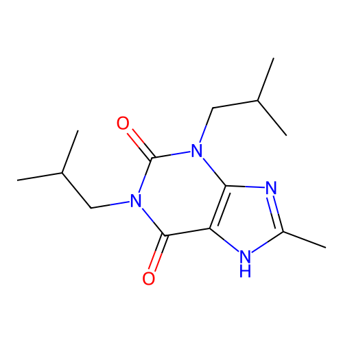 1H-Purine-2,6-dione, 3,7-dihydro-1,3-bis(2-methylpropyl)-8-methyl- structure
