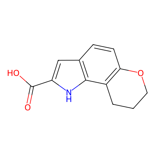 Pyrano(2,3-g)indole-2-carboxylic acid, 1,7,8,9-tetrahydro- structure