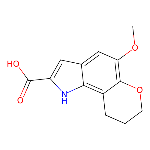 Pyrano(2,3-g)indole-2-carboxylic acid, 1,7,8,9-tetrahydro-5-methoxy- structure