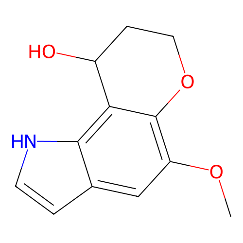 Pyrano(2,3-g)indol-9-ol, 1,7,8,9-tetrahydro-5-methoxy- structure