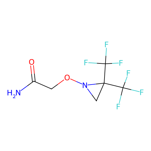 2-{[2,2-Bis(trifluoromethyl)aziridin-1-yl]oxy}acetamide structure