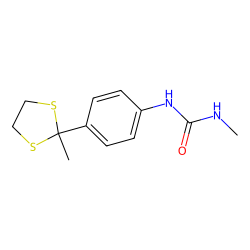 1-Methyl-3-[4-(2-methyl-1,3-dithiolan-2-yl)phenyl]urea structure
