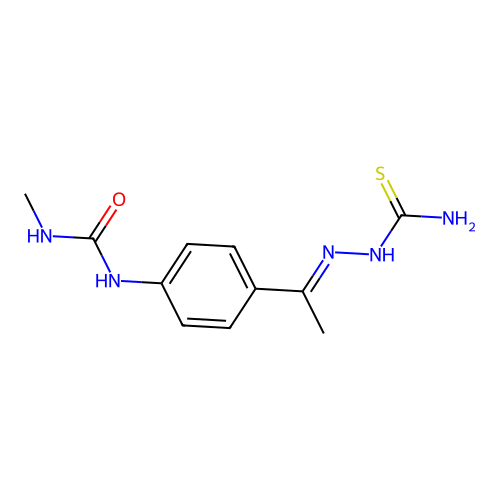 1-[4-[N-(carbamothioylamino)-C-methylcarbonimidoyl]phenyl]-3-methylurea structure