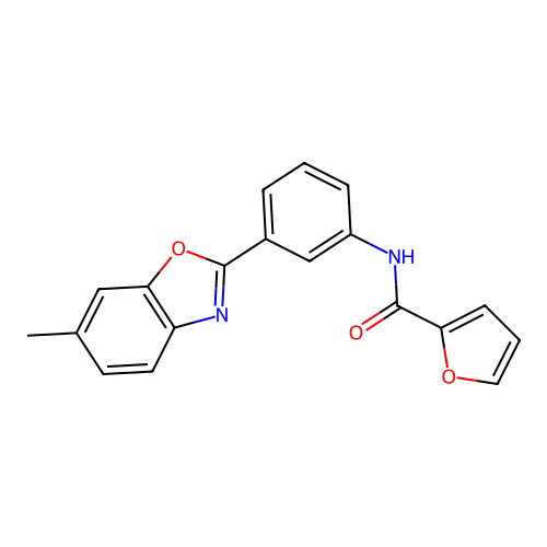 N-[3-(6-methyl-1,3-benzoxazol-2-yl)phenyl]furan-2-carboxamide structure