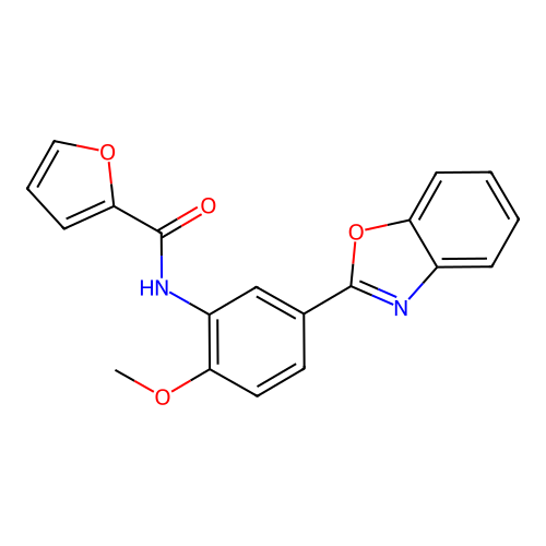 N-[5-(1,3-benzoxazol-2-yl)-2-methoxyphenyl]furan-2-carboxamide structure