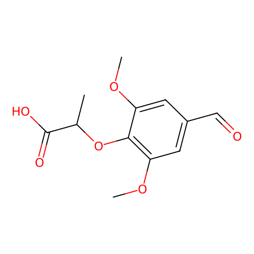 2-(4-Formyl-2,6-dimethoxyphenoxy)propanoic acid structure