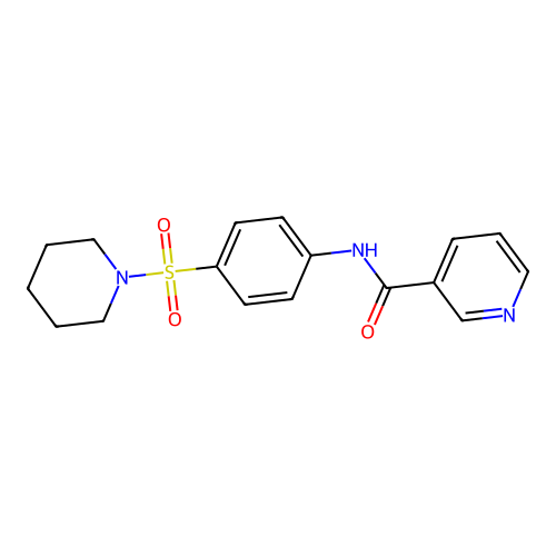 N-(4-piperidin-1-ylsulfonylphenyl)pyridine-3-carboxamide structure