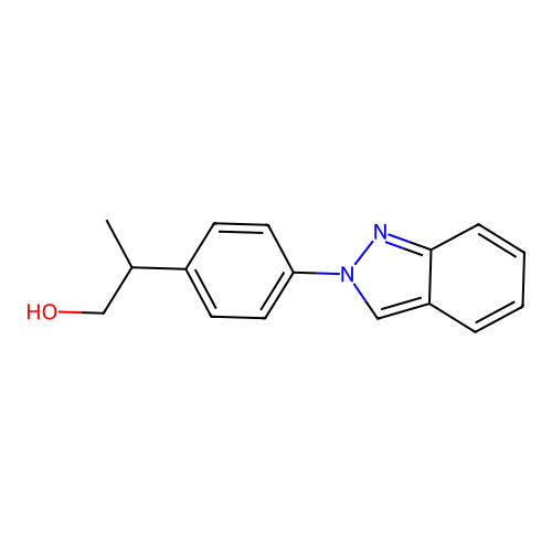Phenethyl alcohol, 4-(2H-indazol-2-yl)-beta-methyl- structure