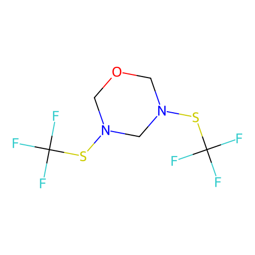 3,5-Bis(trifluoromethylsulfanyl)-1,3,5-oxadiazinane structure