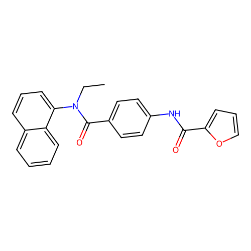 N-(4-{[ethyl(1-naphthyl)amino]carbonyl}phenyl)-2-furamide structure