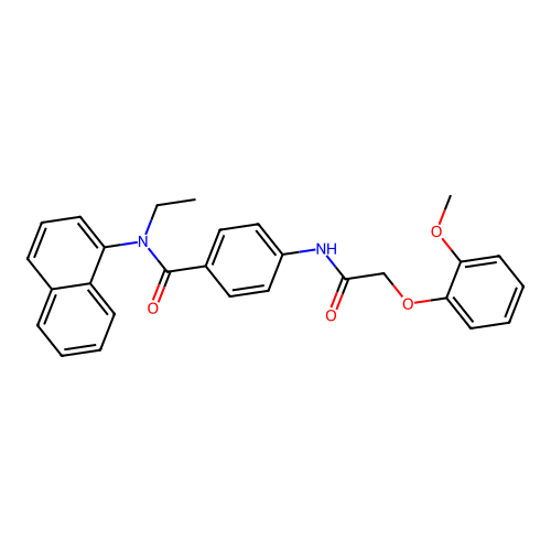 N-ethyl-4-{[(2-methoxyphenoxy)acetyl]amino}-N-(1-naphthyl)benzamide structure
