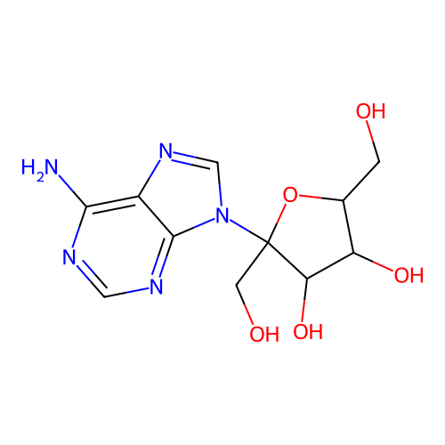 9H-Purin-6-amine, 9-hexulofuranosyl- structure
