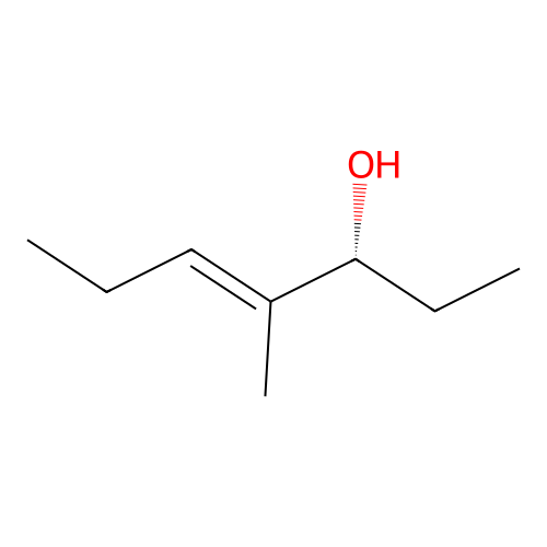 (E,3R)-4-methylhept-4-en-3-ol structure