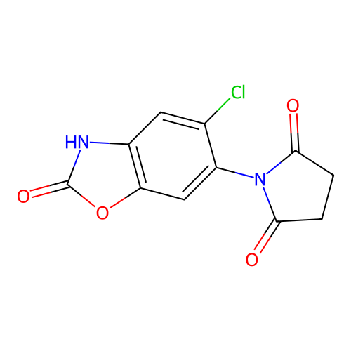 2,5-Pyrrolidinedione, 1-(5-chloro-2,3-dihydro-2-oxo-6-benzoxazolyl)- structure