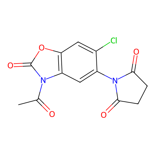 2(3H)-Benzoxazolone, 3-acetyl-6-chloro-5-(2,5-dioxo-1-pyrrolidinyl)- structure