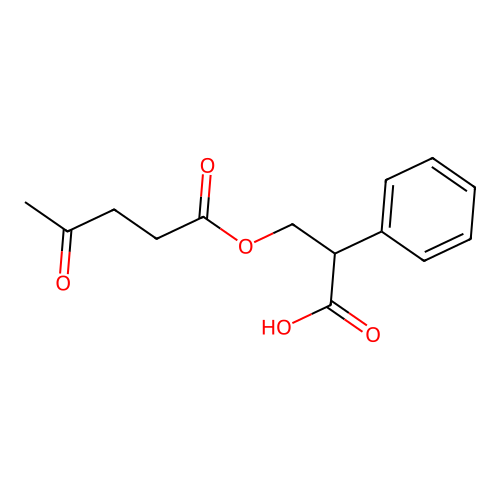 3-((4-Oxopentanoyl)oxy)-2-phenylpropanoic acid structure