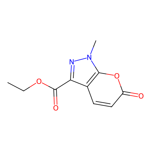 Ethyl 1-methyl-6-oxopyrano[2,3-c]pyrazole-3-carboxylate structure