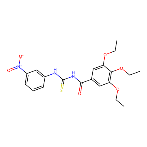 3,4,5-triethoxy-N-[(3-nitrophenyl)carbamothioyl]benzamide structure