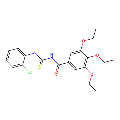N-[(2-chlorophenyl)carbamothioyl]-3,4,5-triethoxybenzamide structure