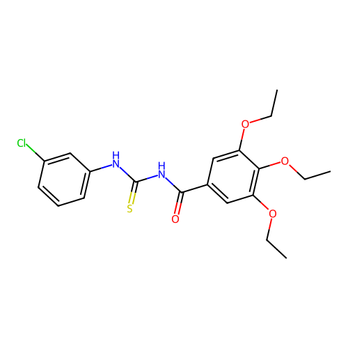 N-[(3-chlorophenyl)carbamothioyl]-3,4,5-triethoxybenzamide structure