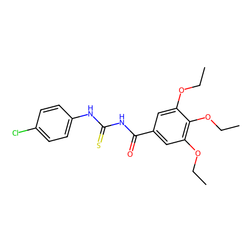 N-[(4-chlorophenyl)carbamothioyl]-3,4,5-triethoxybenzamide structure