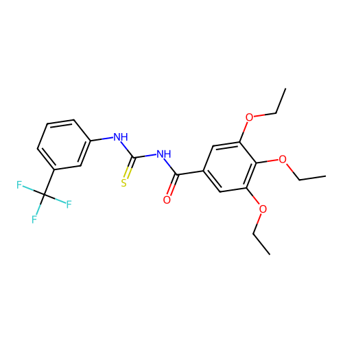 3,4,5-triethoxy-N-[[3-(trifluoromethyl)phenyl]carbamothioyl]benzamide structure