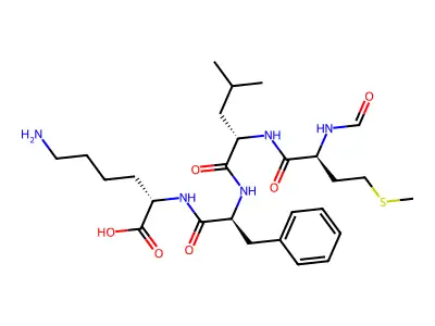 L-Lysine, N6-(N-(N-(N-formyl-L-methionyl)-L-leucyl)-L-phenylalanyl)- structure