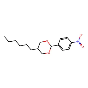 1,3-Dioxane, 5-hexyl-2-(4-nitrophenyl)-, trans- structure