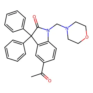 2-Indolinone, 5-acetyl-3,3-diphenyl-1-(morpholinomethyl)- structure