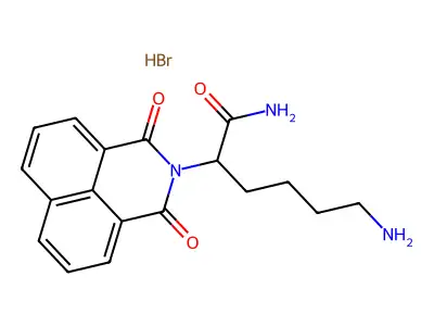 alpha-(4-Aminobutyl)-1,3-dioxo-1H-benz(de)isoquinoline-2(3H)-acetamide monohydrobromide structure