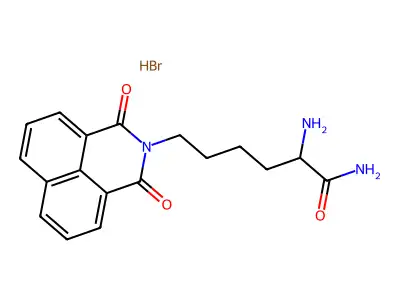 alpha-Amino-1,3-dioxo-1H-benz(de)isoquinoline-2(3H)-hexanamide monohydrobromide structure