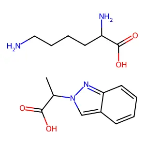 Lysine, mono(alpha-methyl-2H-indazole-2-acetate) structure